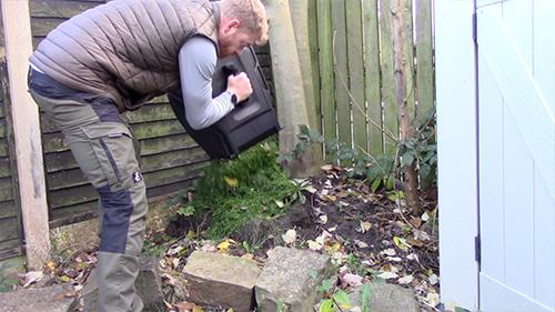 Putting Clippings on Compost Heap